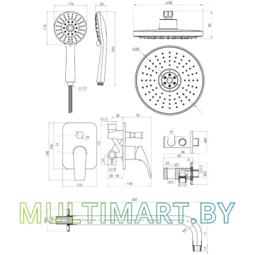 Душевая система Deante Avis NAC 09KP картинка 2
